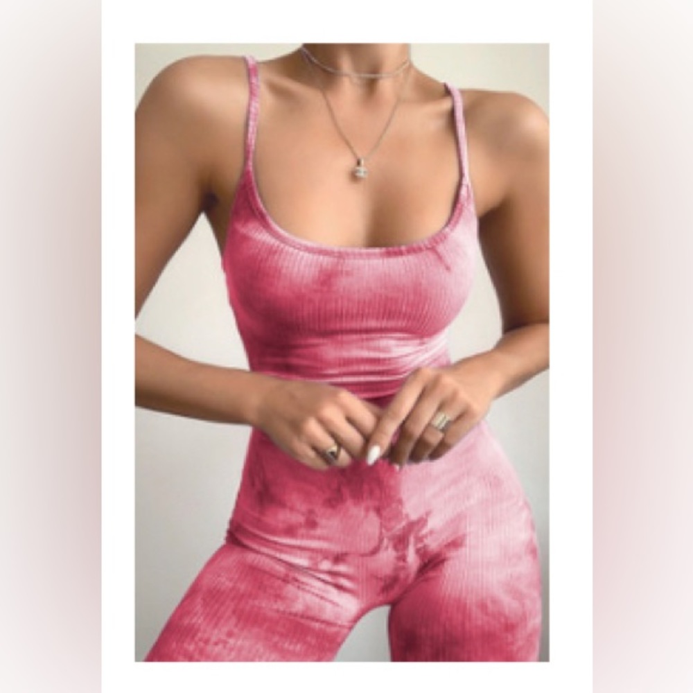 Backless Pink Tie Dye romper